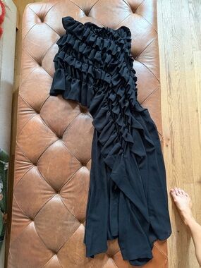 beaufille Black Ruffled sheer skirt